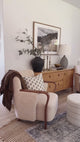 Emma Fabric & Wood Accent Chair