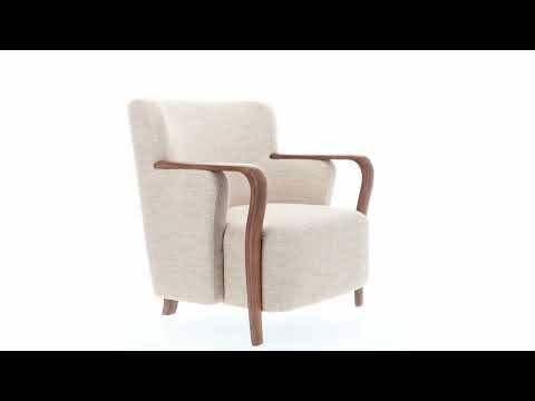 Emma Fabric & Wood Accent Chair