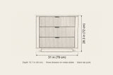 Pula nightstand dimensions: 31 in wide, 28.3 in high, 15.7 in deep