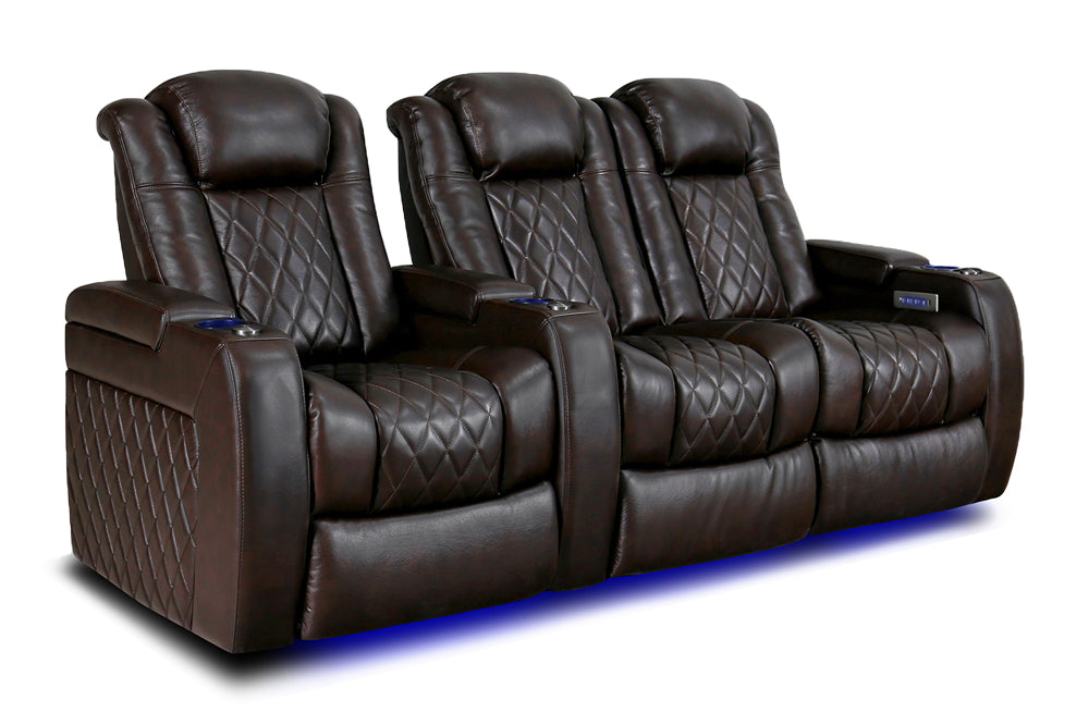 Tuscany Row of 3 Loveseat Right, Dark Chocolate