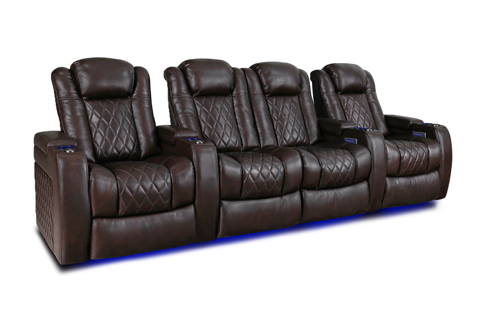 Tuscany Row of 4 Loveseat Center, Dark Chocolate