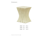 Racale Cream Fiberglass Pleated Side Table dimensions: 15.2 in wide, 15.2 in deep, 19.7 in high
