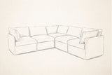 Pencil sketch of the Randazzo L-shaped sectional, three-quarter view