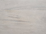 Close-up of the Rapallo Whitewashed Mango Bowl Coffee Table: the whitewashed mango grain of the top