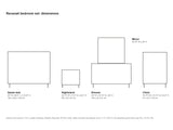 Recanati Dark Walnut Mid-Century Bedroom Set: Dimensions