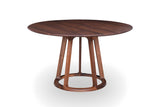 Riace 47-Inch Round Solid American Walnut Dining Table on a white background