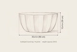 Ribera coffee table dimensions: 35.4 in across, 15.4 in high