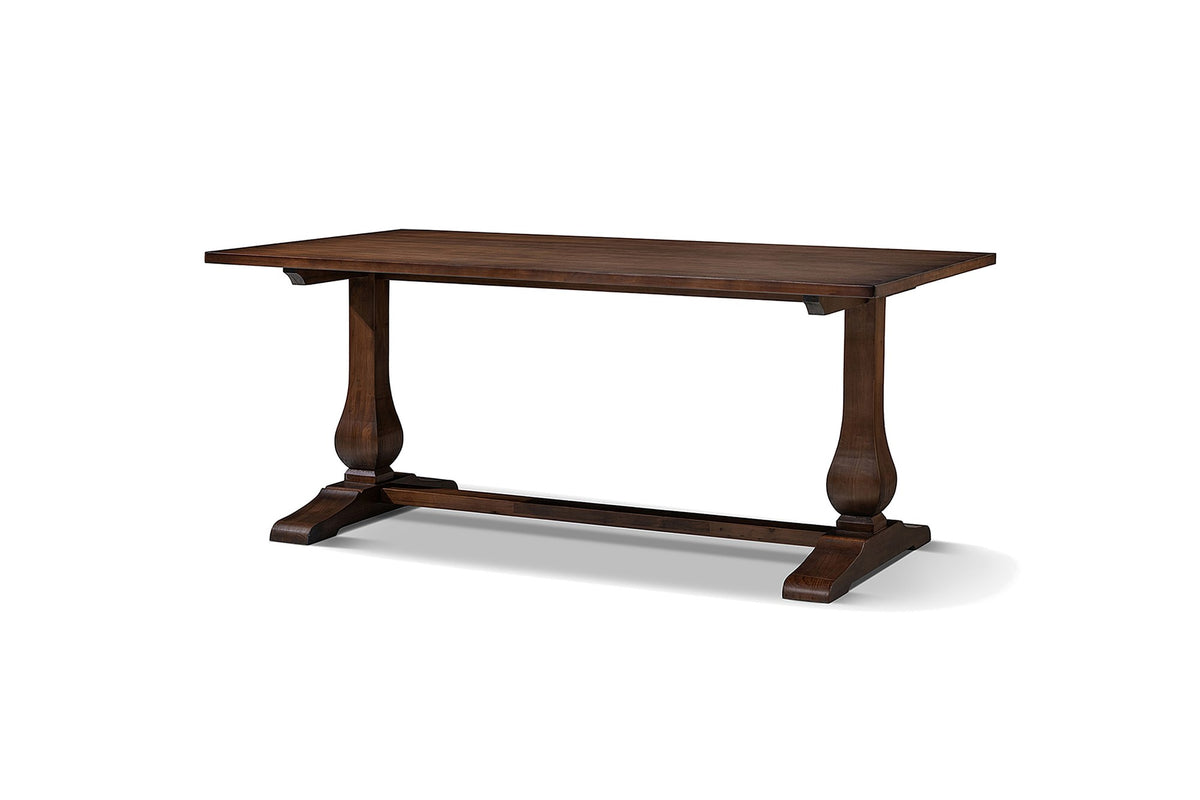 Ricadi 72-Inch Rectangular Reclaimed Pine Trestle Dining Table on a white background