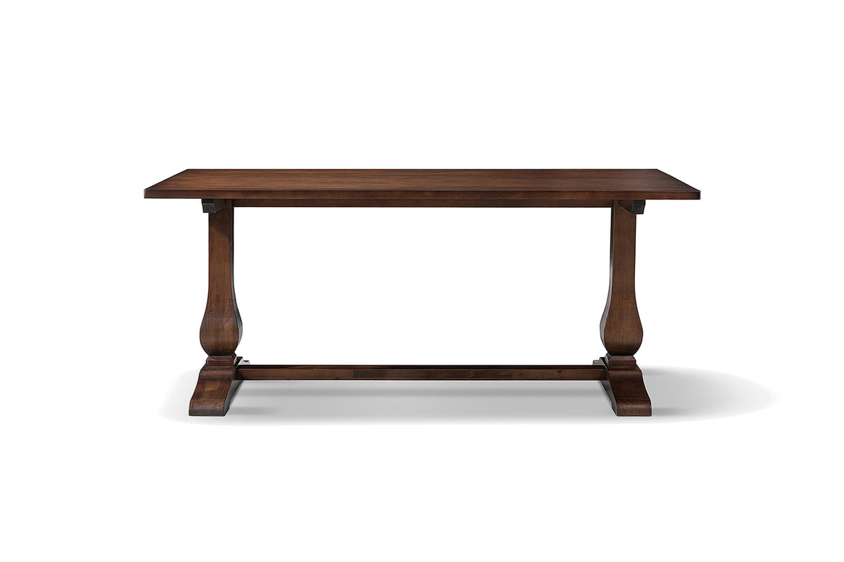 Ricadi 72-Inch Rectangular Reclaimed Pine Trestle Dining Table, front view