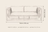 Riposto daybed sofa dimensions: 76.8 in long, 29.9 in high, 27.1 in deep