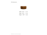 Rivoli 30-Inch Round Carved Wood Drum Coffee Table dimensions: 30.31 in wide, 30.31 in deep, 12.99 in high