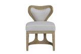 Roccella Sculpted Oak Boucle Dining Chair (Set of 2), front view