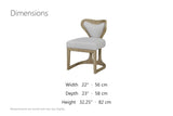 Roccella Sculpted Oak Boucle Dining Chair (Set of 2) dimensions