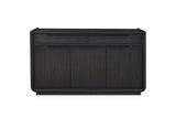 Rovito 64-Inch 3-Door 2-Drawer Burnished Black Ash Veneer Sideboard, front view