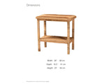 Rutigliano Braided Rattan Two-Tier Side Table dimensions: 26.0 in wide, 16.3 in deep, 25.0 in high