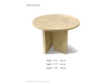 Salina Gold Beige Marble Round Side Table dimensions: 17.7 in wide, 17.7 in deep, 15.8 in high