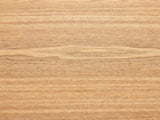 Close-up of the Saluzzo 35-Inch Square Slatted Natural Wood Veneer Coffee Table: the natural wood veneer grain of the top