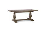 Sangineto 78-Inch Rectangular Reclaimed Pine Trestle Dining Table on a white background