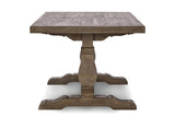 Sangineto 78-Inch Rectangular Reclaimed Pine Trestle Dining Table, side view