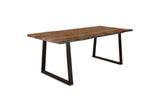 Satriano 80-Inch Live-Edge Rectangular Solid Sheesham Dining Table on a white background