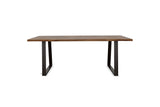 Satriano 80-Inch Live-Edge Rectangular Solid Sheesham Dining Table, front view