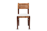Scalea Rattan and Mahogany Dining Chair, front view