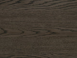Close-up of the Scilla 75.5 to 95.5-Inch Sunburst Oak Extending Dining Set with 4 Armchairs: grain