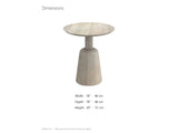 Segesta Whitewashed Mango Pedestal Side Table dimensions: 18.0 in wide, 18.0 in deep, 20.0 in high