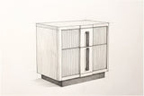 Pencil sketch of the Senorbi nightstand, drawn from the same three-quarter view