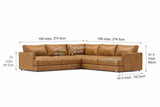 Serena Distressed Leather Corner Sectional Sofa