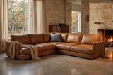 Serena Distressed Leather Corner Sectional Sofa