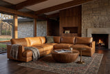 Serena Distressed Leather Corner Sectional Sofa