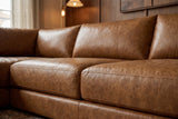 Serena Distressed Leather Sectional Sofa