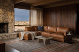 Serena Distressed Leather Sectional Sofa