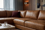 Serena Distressed Leather Sectional Sofa