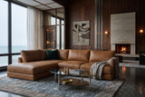 Serena Distressed Leather Sectional Sofa