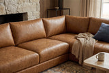 Serena Distressed Leather Sectional Sofa