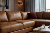 Serena Distressed Leather Sectional Sofa