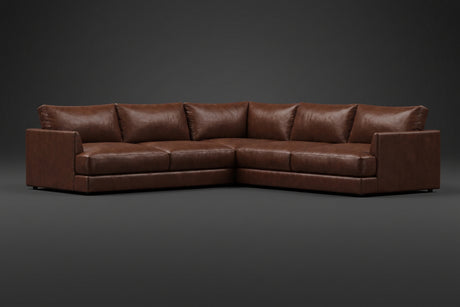 Serena Distressed Leather Corner Sectional Sofa