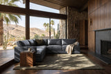 Serena Distressed Leather Corner Sectional Sofa