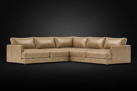 Serena Distressed Leather Corner Sectional Sofa