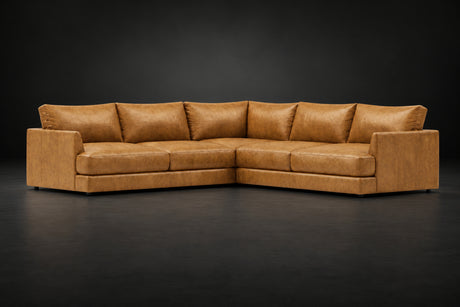 Serena Distressed Leather Corner Sectional Sofa
