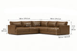 Serena Distressed Leather Corner Sectional Sofa