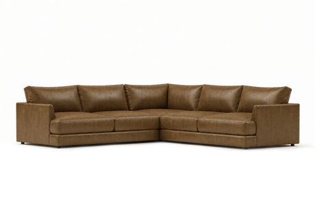 Serena Distressed Leather Corner Sectional Sofa