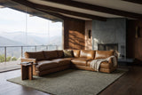 Serena Distressed Leather Corner Sectional Sofa