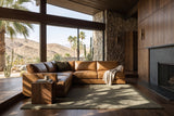 Serena Distressed Leather Corner Sectional Sofa
