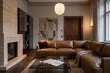 Serena Distressed Leather Corner Sectional Sofa