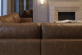 Serena Distressed Leather Corner Sectional Sofa