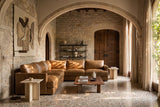 Serena Distressed Leather Corner Sectional Sofa