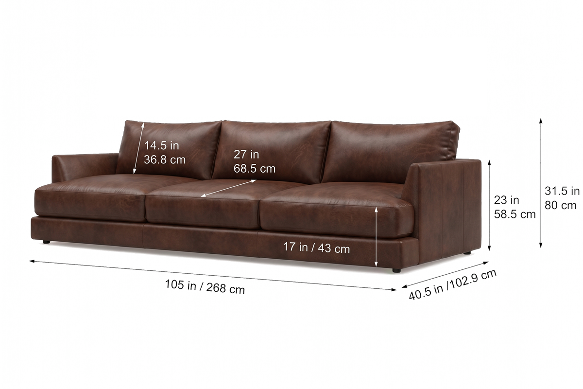 Serena Distressed Leather Sofa